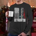 Fishing Rod Hunting Rifle American Flag T-Shirt Men Long Sleeve Tshirt