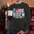 Fuck Biden American Flag Trump 2024 Shirt Men Long Sleeve Tshirt