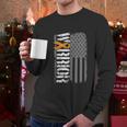 Kidney Warrior Sideways Awareness Ribbon Usa Flag Men Long Sleeve Tshirt