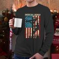 Line American Flag Electric Cable Gift Patriotic Line Gift Men Long Sleeve Tshirt