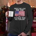 Mens Proud Dad Pop-Pop Vietnam War Veteran - Retro Us Flag Grandpa Men Long Sleeve Tshirt