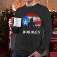 Puerto Rican Flag Taino Sun Boriken Borinquen Borikua Taino Men Long Sleeve Tshirt