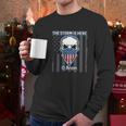 Q Anon Usa Flag Skull The Storm Is Here Men Long Sleeve Tshirt