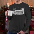 Square Body Chevy Gmc Truck And American Flag Men Long Sleeve Tshirt