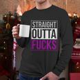 Straight Outta Fucks Pride Asexuality Asexual Flag Lgbt Gift Graphic Design Printed Casual Daily Basic Men Long Sleeve Tshirt