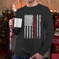 Teamster Proud American Flag Distressed Men Long Sleeve Tshirt