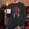 Thin Red Line Spartan Usa Flag Men Long Sleeve Tshirt