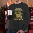 U S M C Veteran I Am The Storm Gold Foil Effect Graphic Design Printed Casual Daily Basic Men Long Sleeve Tshirt