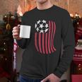 Usa National Flag With Soccer Ball Distressed Gift Men Long Sleeve Tshirt