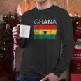 Vintage Ghana Ghanaian Flag Men Long Sleeve Tshirt