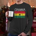 Vintage Ghana Ghanaian Flag Pride Men Long Sleeve Tshirt