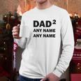 Custom Names Dad Of 2 Personalized Dad Men Long Sleeve Tshirt