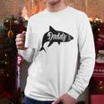 Daddy Shark In Black Dad Birthday Gifts Men Long Sleeve Tshirt