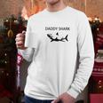 Mens Daddy Shark Funny Fathers And Grandpa Men Long Sleeve Tshirt