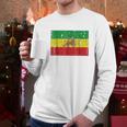 Ethiopian Flag Rasta Reggae Roots Clothing Men Long Sleeve Tshirt