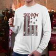 Skid Row Distressed Print Flag Men Long Sleeve Tshirt