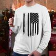 Wheel Spin Addict Silverado 1500 Truck American Flag Men Long Sleeve Tshirt