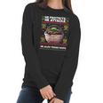 Baby Yoda He Protects He Attacks He Also Takes Naps Christmas Sweater Women Long Sleeve Tshirt