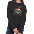 Baby Yoda Snow Merry Christmas The Mandalorian Shirt Women Long Sleeve Tshirt