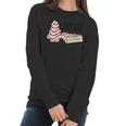 Womens Blood Type Little Debbie Inspired Christmas Tree Snack Cake Women Long Sleeve Tshirt