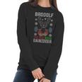 Brodolf The Red Nose Gainzdeer Gym Ugly Christmas Women Long Sleeve Tshirt