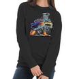 Classic Funny Fifties Muscle Car Hot Rod Dragster Cartoon Women Long Sleeve Tshirt