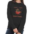 A Cup Of Coffee And Cats Solve Everything Creative 2022 Gift Women Long Sleeve Tshirt