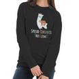 Cute Llama And Sloth Spread Kindness Not Germs Social Distancing Women Long Sleeve Tshirt