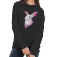 Cute Space Rainbow Gaussian Blur Rabbit Galactic Bunny Women Long Sleeve Tshirt