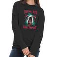 Funny Christmas Holiday Cocktails With Krampus Women Long Sleeve Tshirt