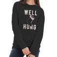 Well Hung Funny Christmas Stocking Offensive Humor Xmas Gifts Women Long Sleeve Tshirt