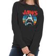 Jaws Retro Colors Shark Rainbow Women Long Sleeve Tshirt