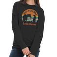 Just A Girl Who Loves Her Horse Retro Sunset Silhouette Gift Women Long Sleeve Tshirt