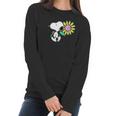 Peanuts Snoopy Pink Daisy Flower Shirt Women Long Sleeve Tshirt