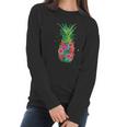 Pineapple Flowers Women Aloha Hawaii Vintage Hawaiian Women Long Sleeve Tshirt