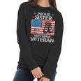 Proud Sister Of Vietnam Veteran Patriotic Usa Flag Military Women Long Sleeve Tshirt