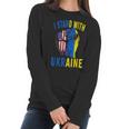 I Stand With Ukraine Flag American Flag Support Ukraine Men Women T-Shirt Graphic Print Casual Unisex Tee Women Long Sleeve Tshirt