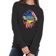 Support I Stand With Ukraine American Flag Ukrainian Flag Men Women T-Shirt Graphic Print Casual Unisex Tee Women Long Sleeve Tshirt