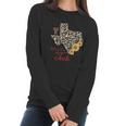 Texas Tech Red Raiders Leopard State Map Sunflower Women Long Sleeve Tshirt