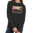 Vintage Japanese Mt Fuji Pagoda And Cherry Blossoms Women Long Sleeve Tshirt