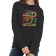 Vintage March 1971 50Th Birthday Gifts Cassette Tape Retro Women Long Sleeve Tshirt