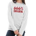 666 Drunk Satanism Women Long Sleeve Tshirt