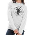 Antichrist Satanic Baphomet Demon Evil Goat Head Satan Skull Women Long Sleeve Tshirt