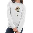 Foulian Sunflower Faith Cross Faith Christian Women Long Sleeve Tshirt