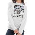 Retro Cow Junkie Highland Cow Floral Western Country Cowgirl Women Long Sleeve Tshirt