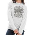 Spiritual Dragonfly Yoga Design Leonardo Da Vinci Vintage Women Long Sleeve Tshirt