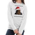 Star Wars Chewie Santa Hat Ugly Christmas Sweater T-Shirt Women Long Sleeve Tshirt