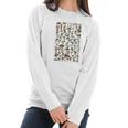 Vintage Mushrooms Chart Illustration Shroom Morel Hunter Women Long Sleeve Tshirt