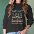 50Th Birthday Gift 50 Years Old Retro Vintage January 1972 Women Long Sleeve Tshirt