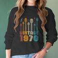 50Th Birthday Gifts Vintage 1970 Guitarist Guitar Lovers Women Long Sleeve Tshirt